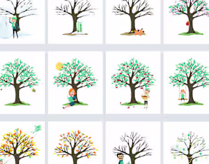 Animated Ilustrations / Tree Year / Lottie