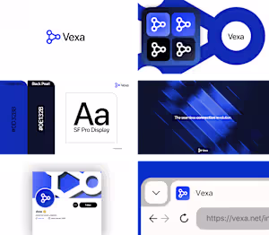 I developed the complete visual identity for Vexa, an intern...