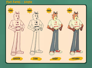 Flat rates for single character designs -