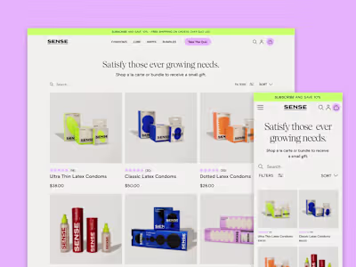 Hey Sense - Shopify e-commerce UX/UI