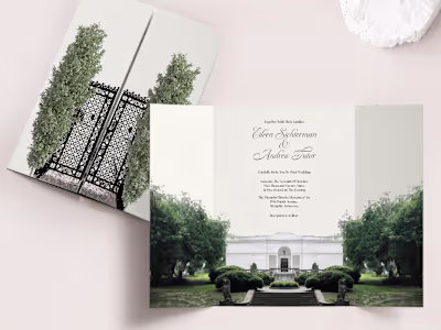 Wedding Invitation Suite With Custom Venue Illustration