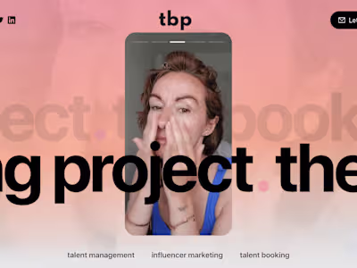 The Booking Project | Design and Webflow Development