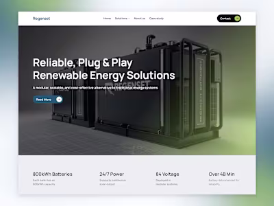 Landing page Design for Renewable Energy Solutions