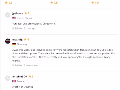 5 Star Freelance Translator