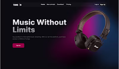 Tune In: a platform for ad-free listening to music :: Behance