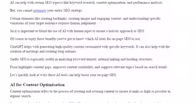 How to use AI for On-page SEO - with tools to use.