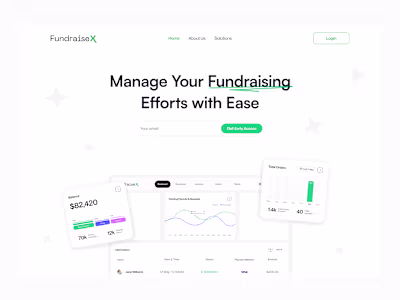 Fundraisex Landingpage ui design