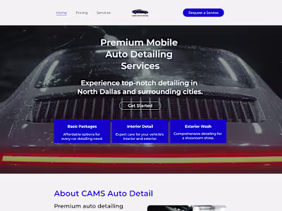 CAMS Auto Detailing Website Design
