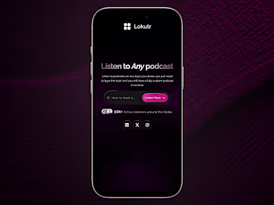 Landing Page Design for Lokutr (Mobile)