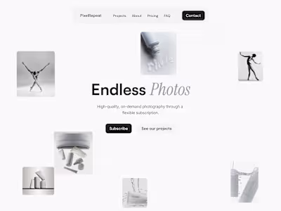 PixelRepeat - Landing page design & Framer development