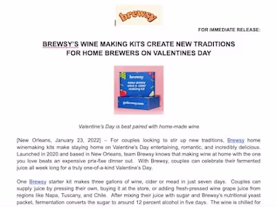 Brewsy Vday Press Release