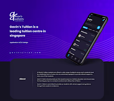 Gavin's Tuition Mobile App UI/UX Design :: Behance