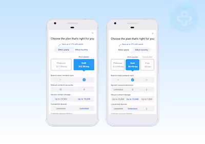 Contacts+ Pricing Page redesign