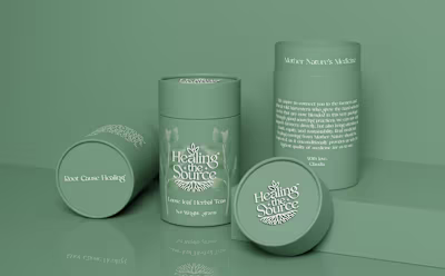 Herbal Tea Label & Canister Packaging Design