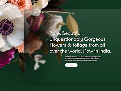 Our Awwward Winning Project - Luxury B2B Florals