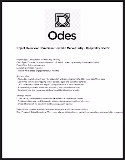 Strategic Advisor to $300M Caribbean Resort Investment