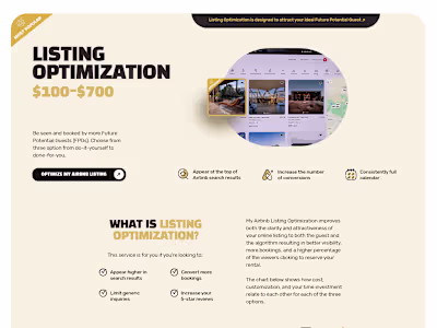 Optimizemybnb website design
