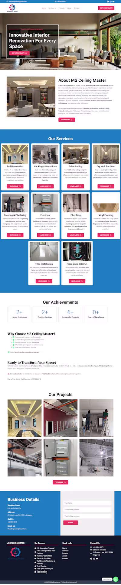 WordPress Website for Ceiling & Renovation Services