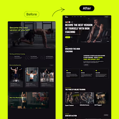 Iron Coaching Fitness Landing Page | Redesign