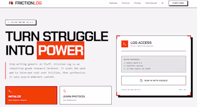 FrictionLog is an AI-driven research and content engine buil...