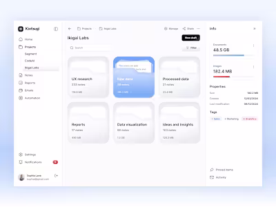 Research & Data Storage Dashboard