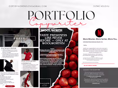 Copywriting Portfolio: Social Media Ads, Emails, Real Estate...