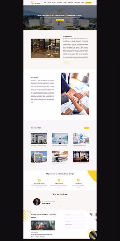 Portfolio Website Development for Law Consultancy Firm