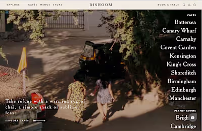 Dishoom Website Development