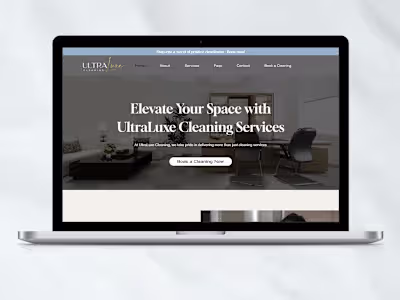 UltraLuxe Cleaning  wix Website Design