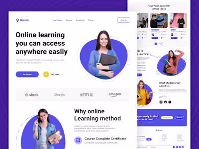 E-Learning Website UI Design