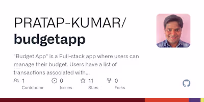 GitHub - PRATAP-KUMAR/budgetapp: "Budget App" is a Full-stack a…