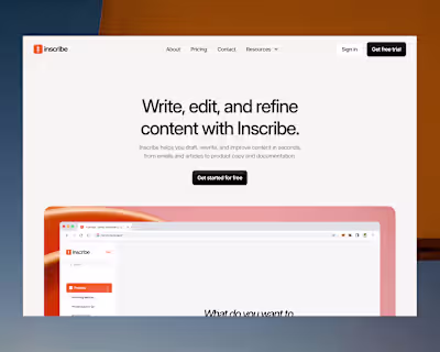 Inscribe - B2B SaaS Landing Page Design