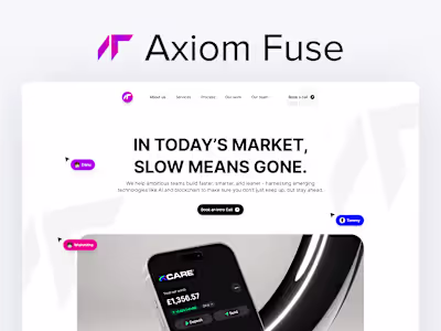 Axiom Fuse Landing Page Design