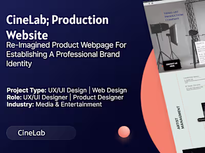 UX UI design for a production website