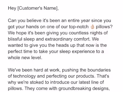 Email retargeting example