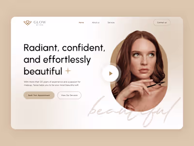 GLOW – Landing Page UX/UI Design for Beauty & Skincare Brand