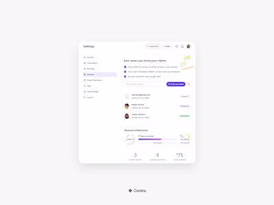 Contra Dashboard & Referrals