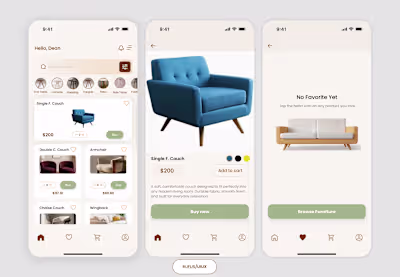 Furniture E- Store app design for a startup business Creativ...
