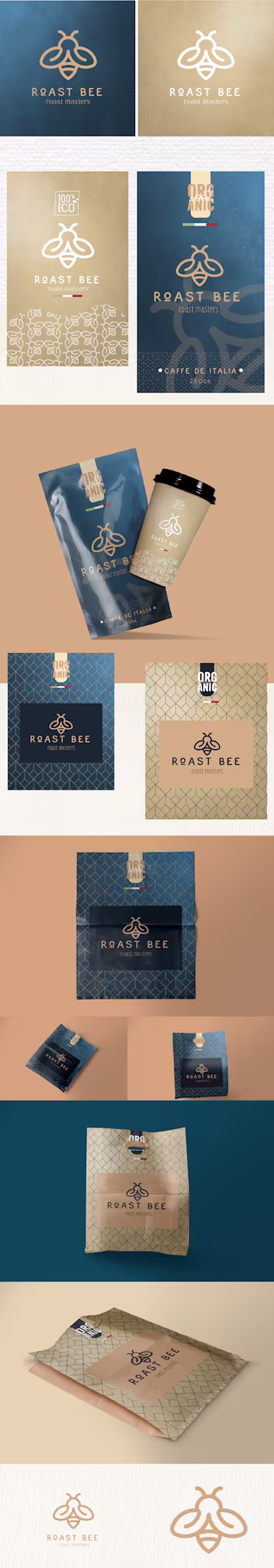 Roast Bee Coffee Brand indentity & Brand Packaging Design
