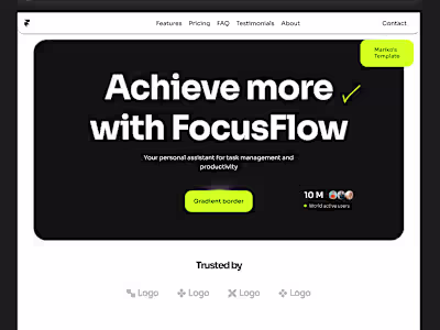 FocusFlow SaaS website Template