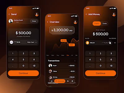 Crypto Wallet & Finance App UI | Fintech Mobile App