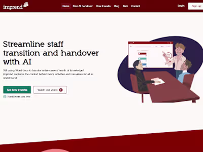 Webflow design and development for imprend