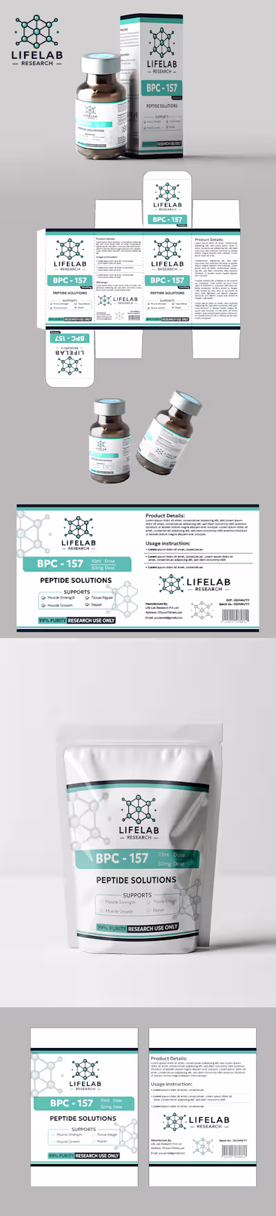 lifelab label and package design