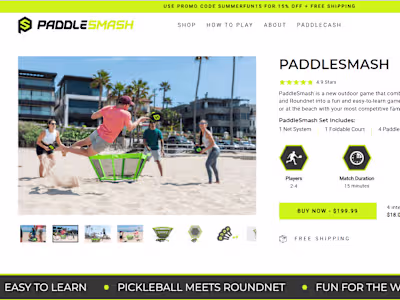 PaddleSmash Full Website Creation