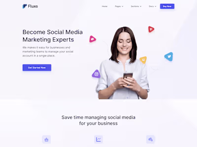 Fluxo - Social Media Marketing Website Template