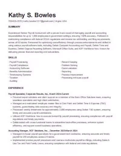 Kathy's Resume writing