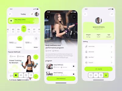Fitness Mobile App UI