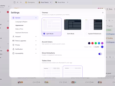 Task Management - Settings ⏐ Dashboard
