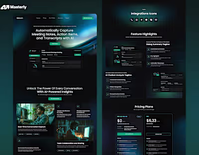 Responsive UI/UX Website Design for AI Note-taker
