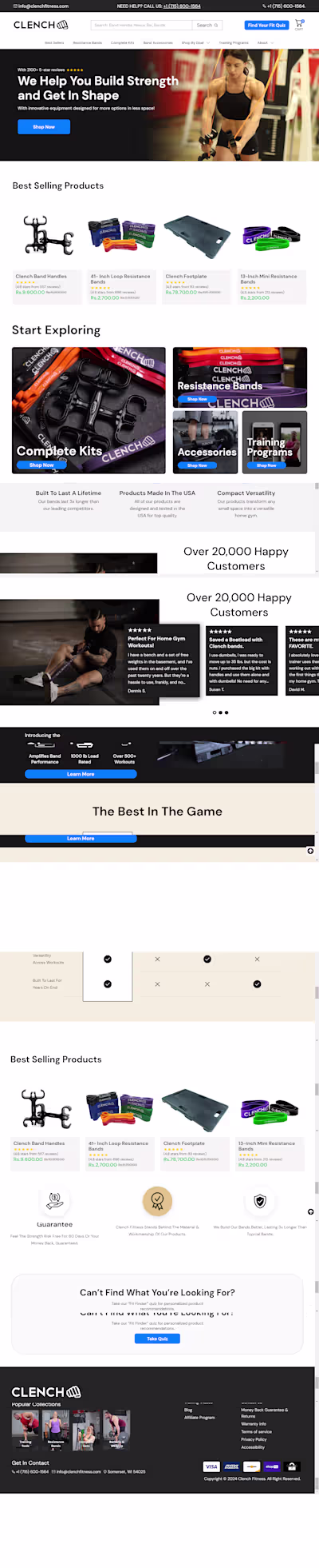 Clench Fitness Shopify Brand Setup Website Design